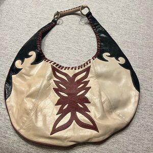 BCBGirls Cream and Brown Hobo Bag